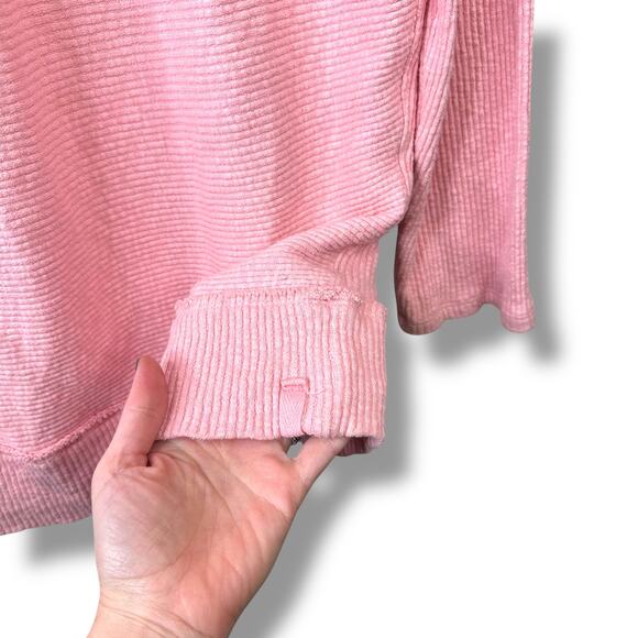 We The Free Pink Free People Casey Ribbed Knit Mock Neck Tunic Longline Sweater - Picture 6 of 11